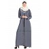 Front open Nida abaya- Grey